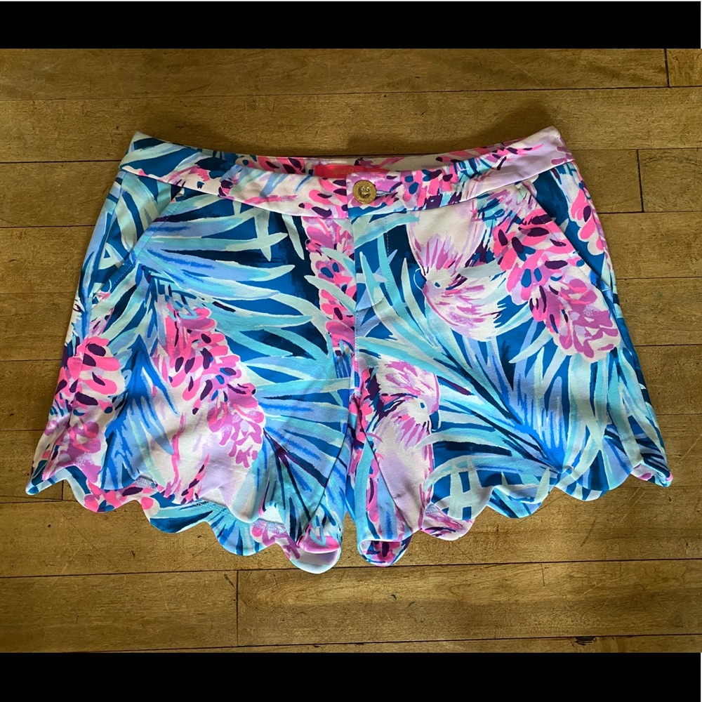NWT Lilly Pulitzer Buttercup Knit Scallop Shorts 0